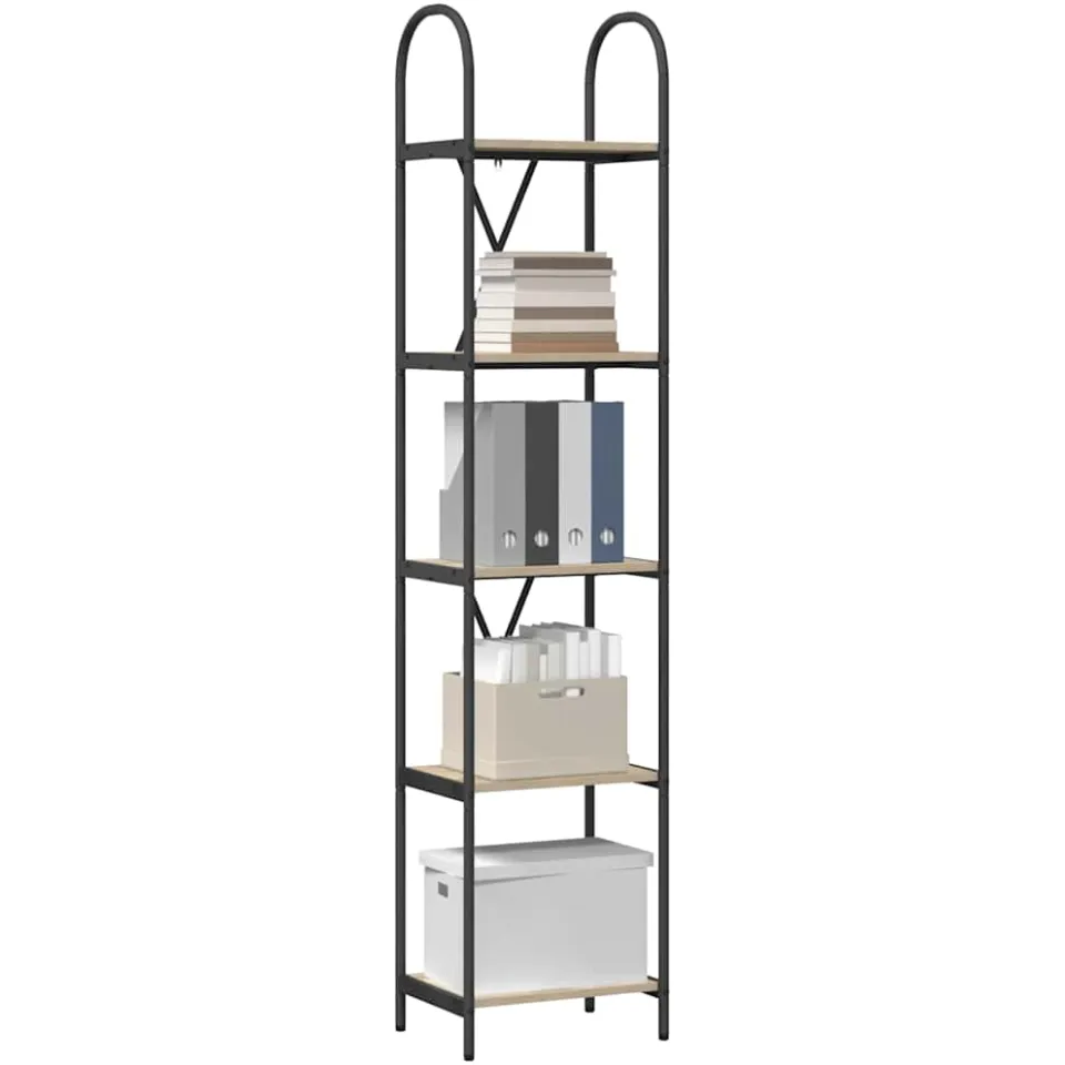 vidaXL Boekenkast 5-laags 40 x 30 x 183 cm Bewerkt hout Sonoma Eiken Bruin