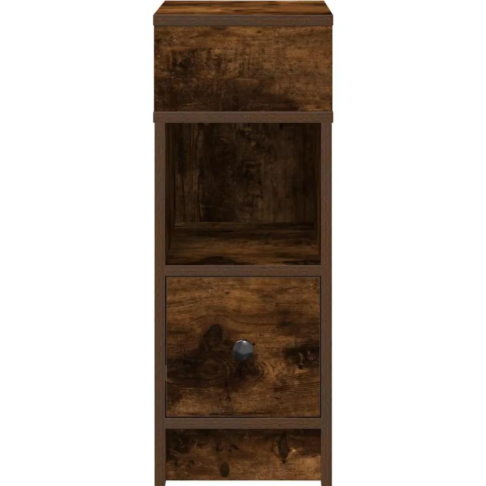vidaXL Nachtkastjes 2 st met lade 25x31x66 cm gerookt eikenkleurig, foto 4