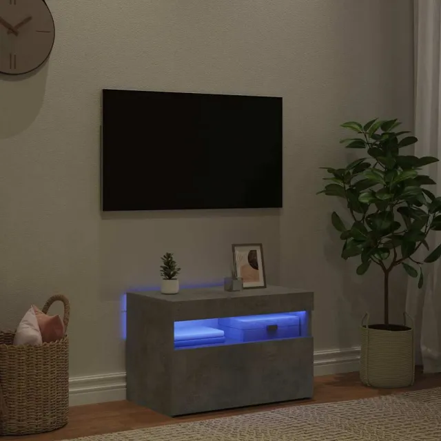 vidaXL Tv-meubel met LED-verlichting 60x35x40 cm betongrijs