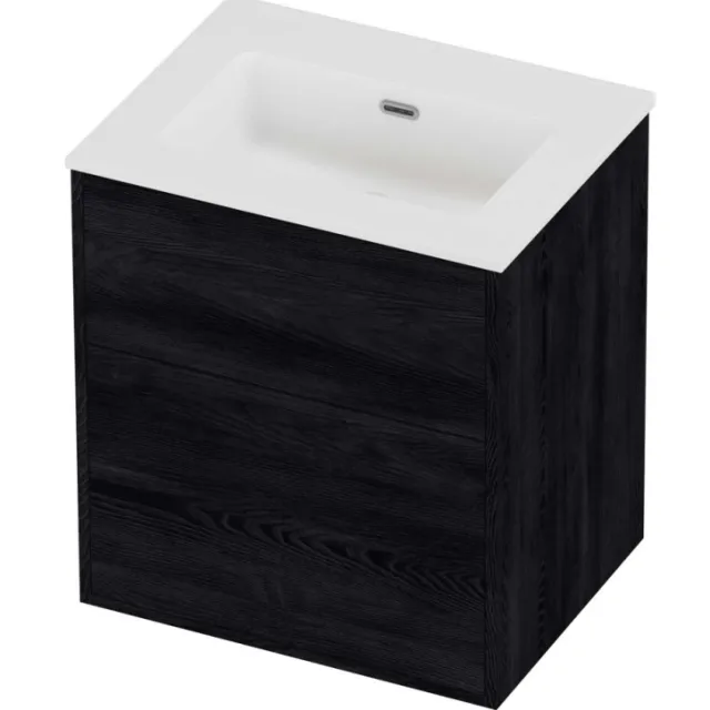 Proline Tribute Badmeubelset Porselein Elegant 2 Laden 60x46x67 cm Mat White Black Oak Eiken