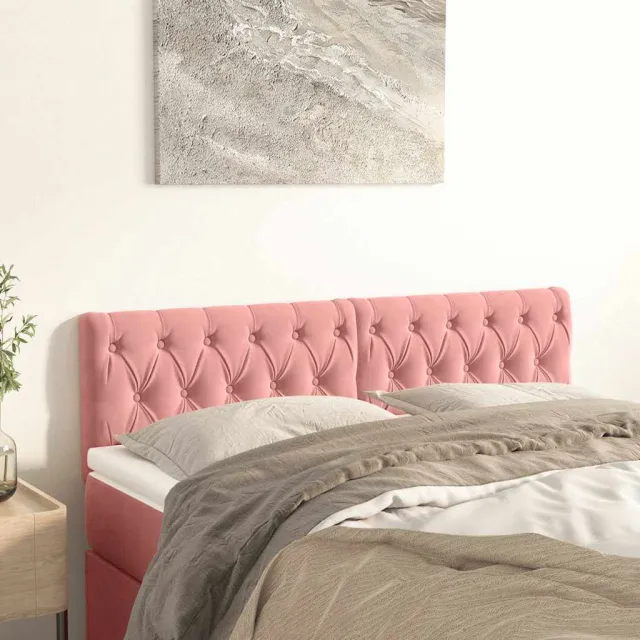 vidaXL Hoofdborden 160x7x78/88 cm fluweel roze