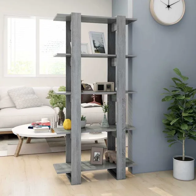 vidaXL Boekenkast/kamerscherm 80x30x160 cm bewerkt hout grijs sonoma, foto 2