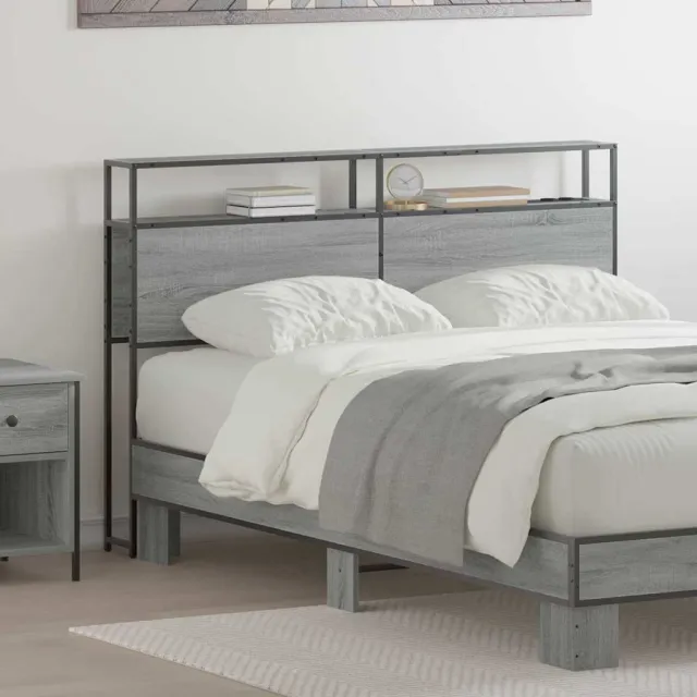 vidaXL Opberghoofdbord Grijs Sonoma 120 cm Bewerkt hout