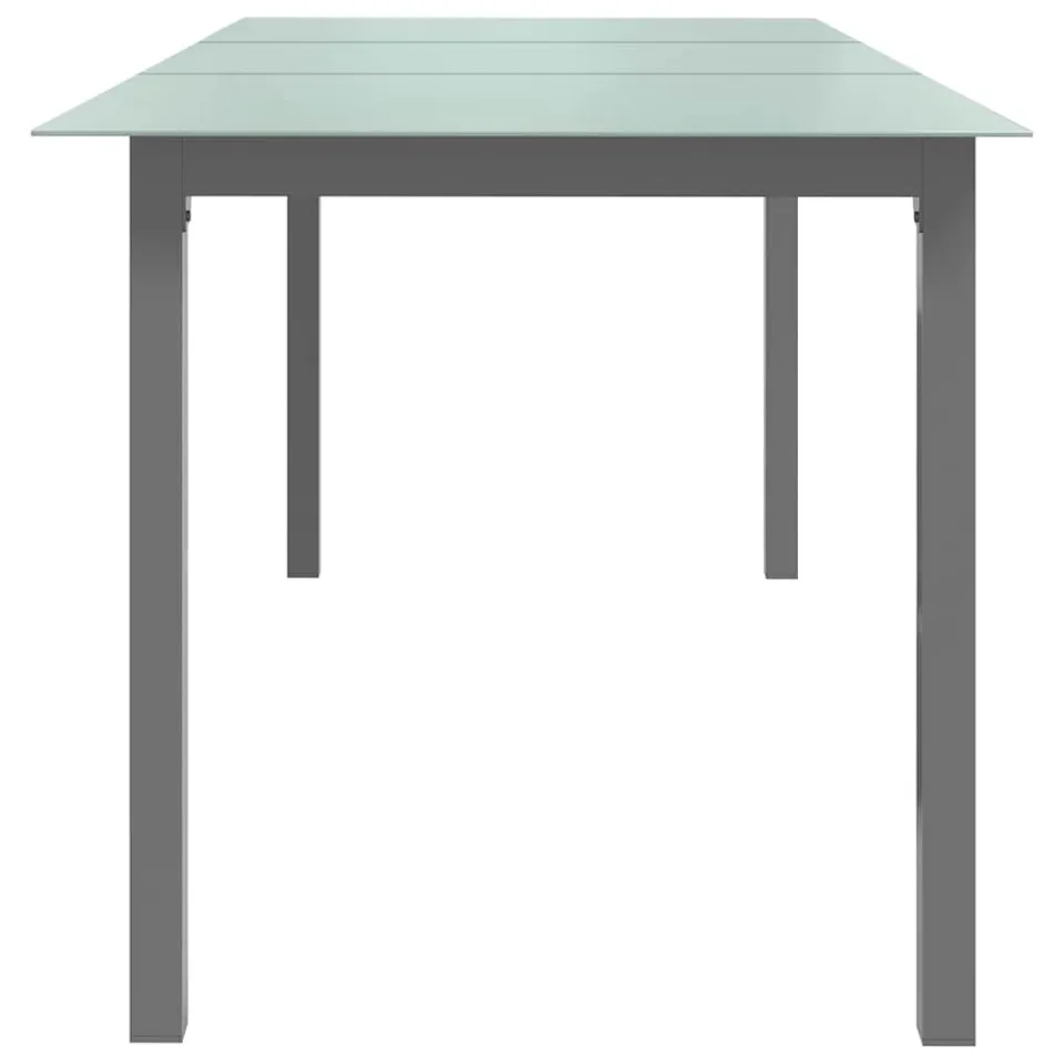 vidaXL Tuintafel 190x90x74 cm aluminium en glas lichtgrijs grijs, foto 2