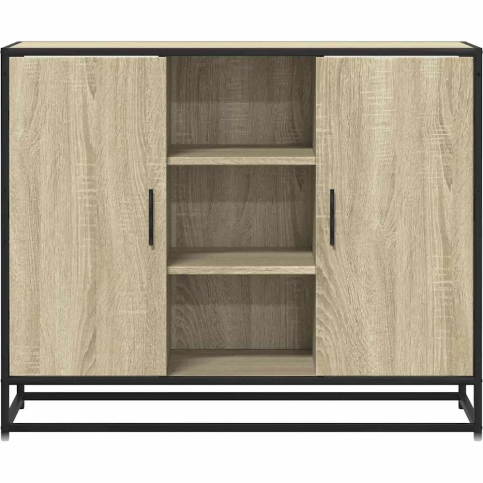 vidaXL Dressoir 92x35x76 cm bewerkt hout sonoma eikenkleurig, foto 4