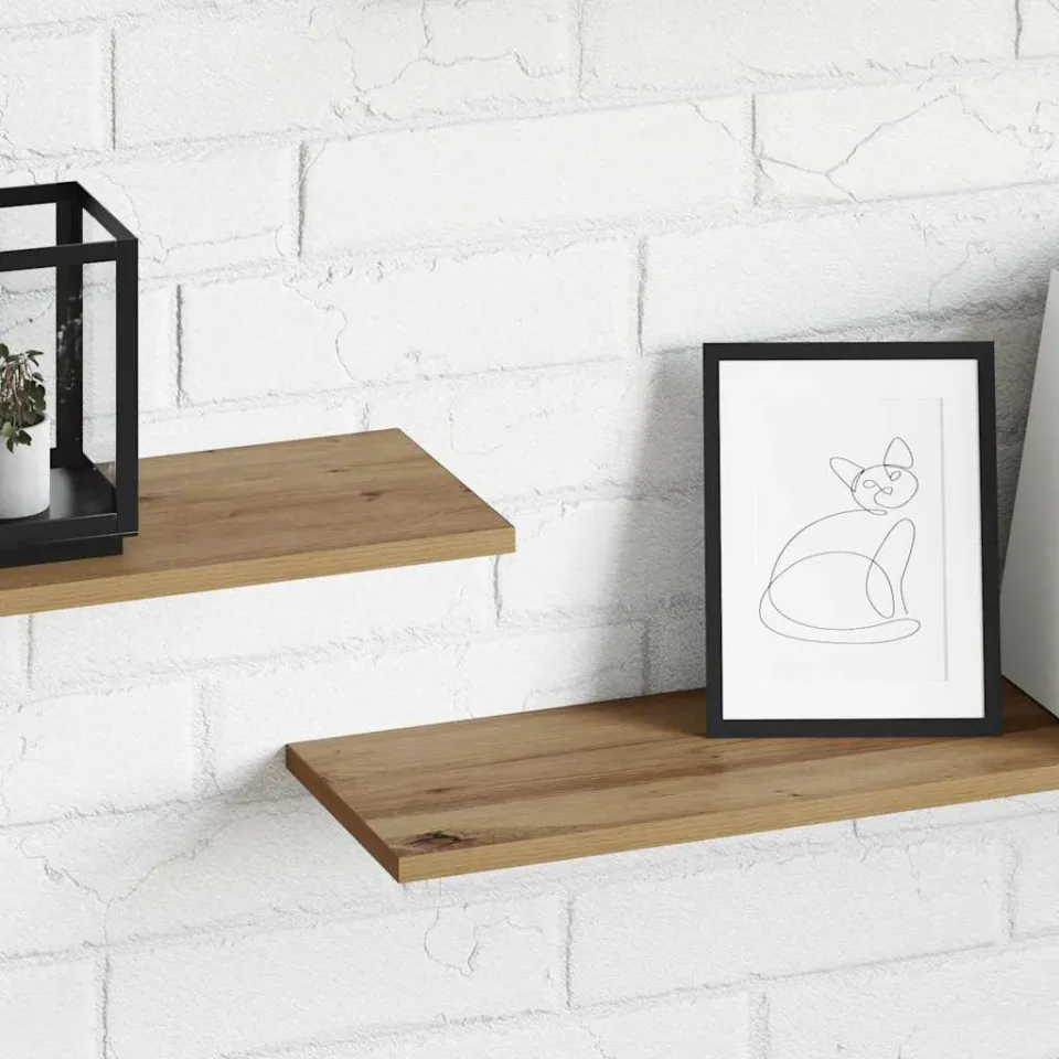 vidaXL Boekenplank Bord 3-laags 4 st 100 x 20 x 1,5 cm Bewerkt hout bruin, foto 4
