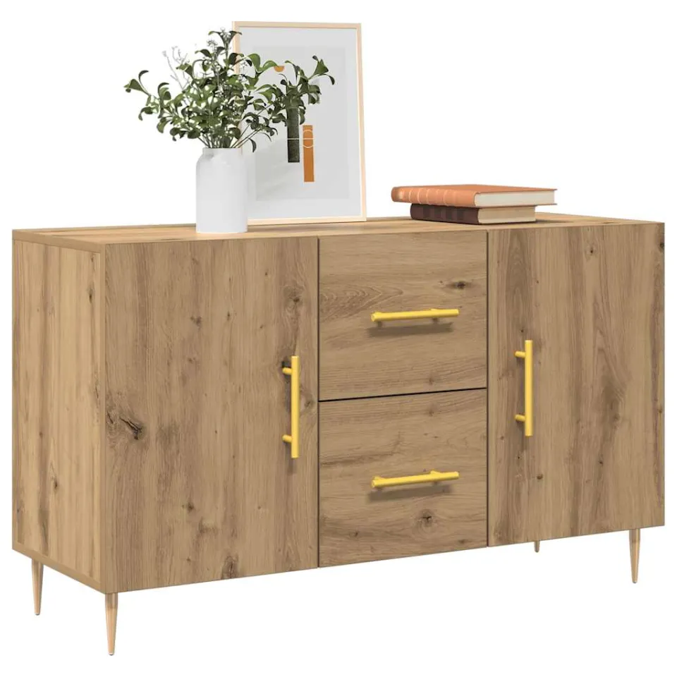 vidaXL Dressoir 100x36x60 cm bewerkt hout artisanaal eikenkleurig, foto 3
