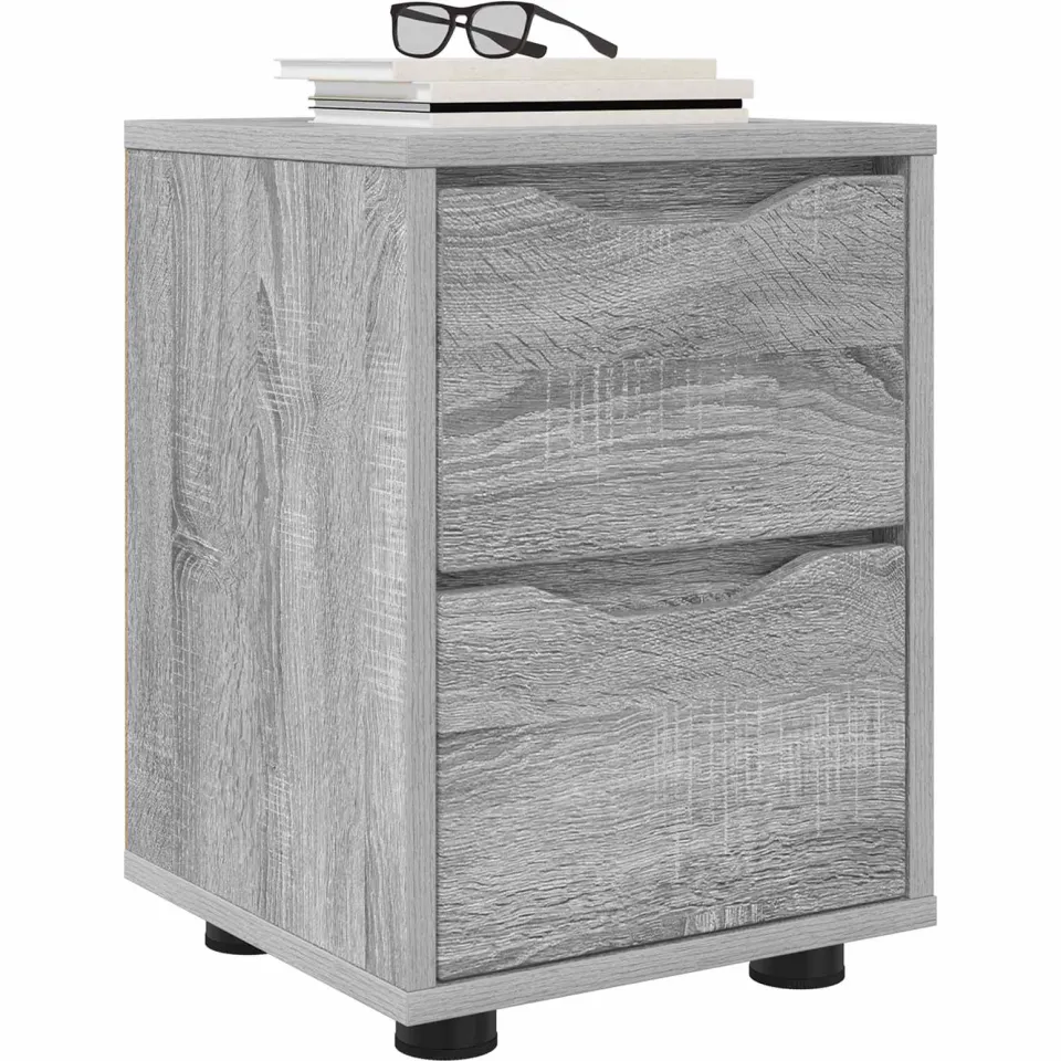 vidaXL Nachtkastjes 2 st Grijs Sonoma 30,5 x 30 x 43 cm Bewerkt hout