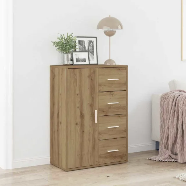 vidaXL Dressoir Artisan Eiken 60 x 31 x 84 cm Bewerkt hout Bruin