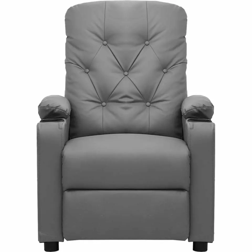 vidaXL Massagestoel elektrisch kunstleer grijs, foto 3