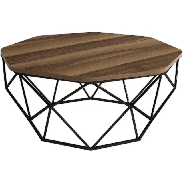 Skye Decor Salontafel - Stijlvol Walnoot Design - 90x38x90cm - Duurzaam Melamine Materiaal Bruin
