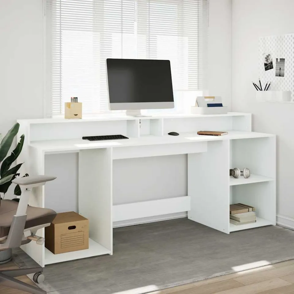 vidaXL Desk Wit 200 x 55 x 91 cm Engineered wood, foto 3