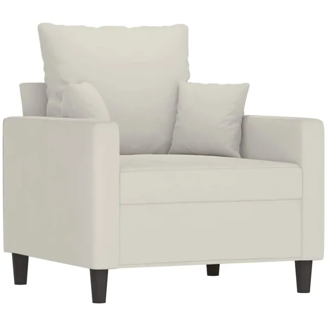 vidaXL Fauteuil - 60 - cm - fluweel - crèmekleurig
