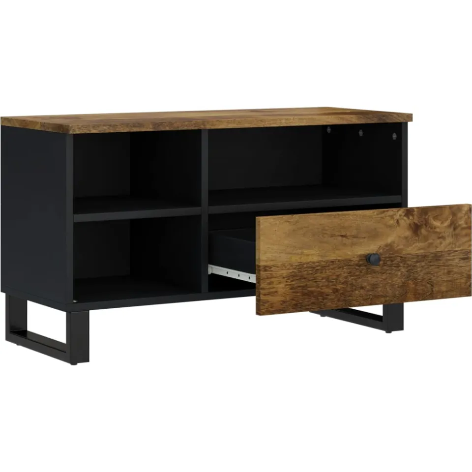 vidaXL Tv-meubel 80x33x46 cm massief mangohout en bewerkt hout Bruin