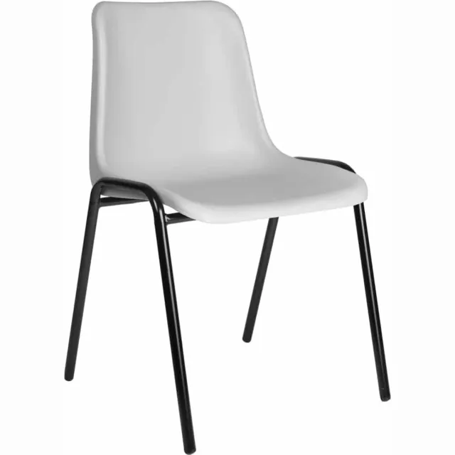 ABC Kantoormeubelen Kantinestoelen Rome kunststof stapelbaar zwart frame zwarte kuip