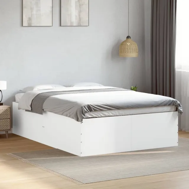 vidaXL Bedframe bewerkt hout wit 140x200 cm
