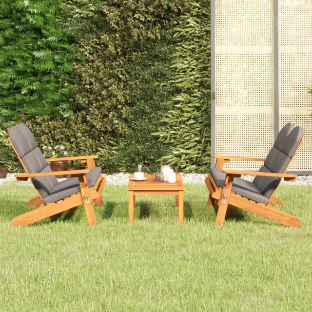 vidaXL 3-delige Loungeset Adirondack massief acaciahout Bruin