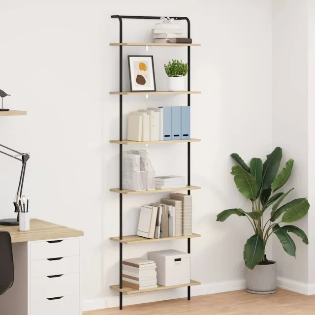 vidaXL Boekenkast 6-laags 60 x 24 x 203 cm Bewerkt hout Sonoma Eiken, foto 2
