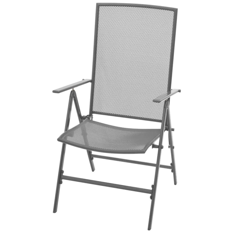 vidaXL 3-delige Tuinset verstelbaar gepoedercoat staal antraciet, foto 4