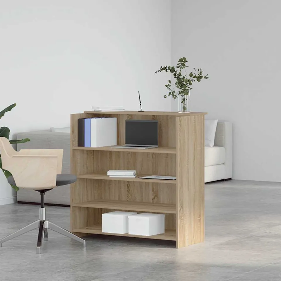 vidaXL Receptiebalie Sonoma Eiken 100x50x103,5 cm Bewerkt Hout, foto 2