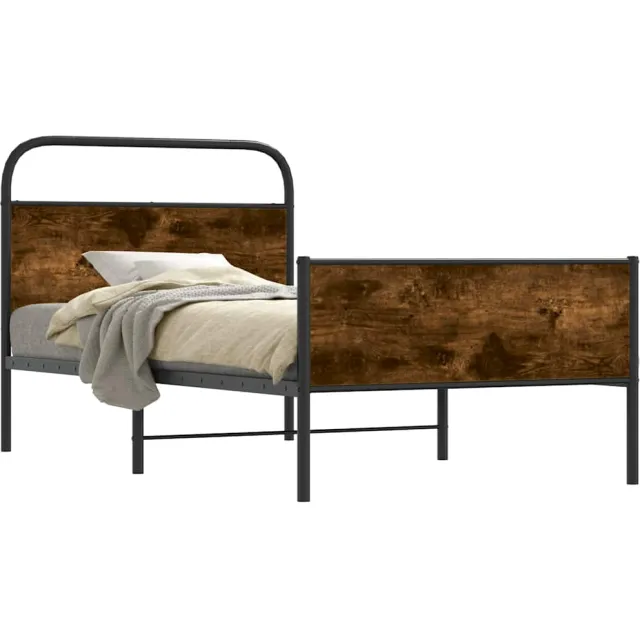 vidaXL Bedframe zonder matras bewerkt hout sonoma eikenkleur 90x200 cm