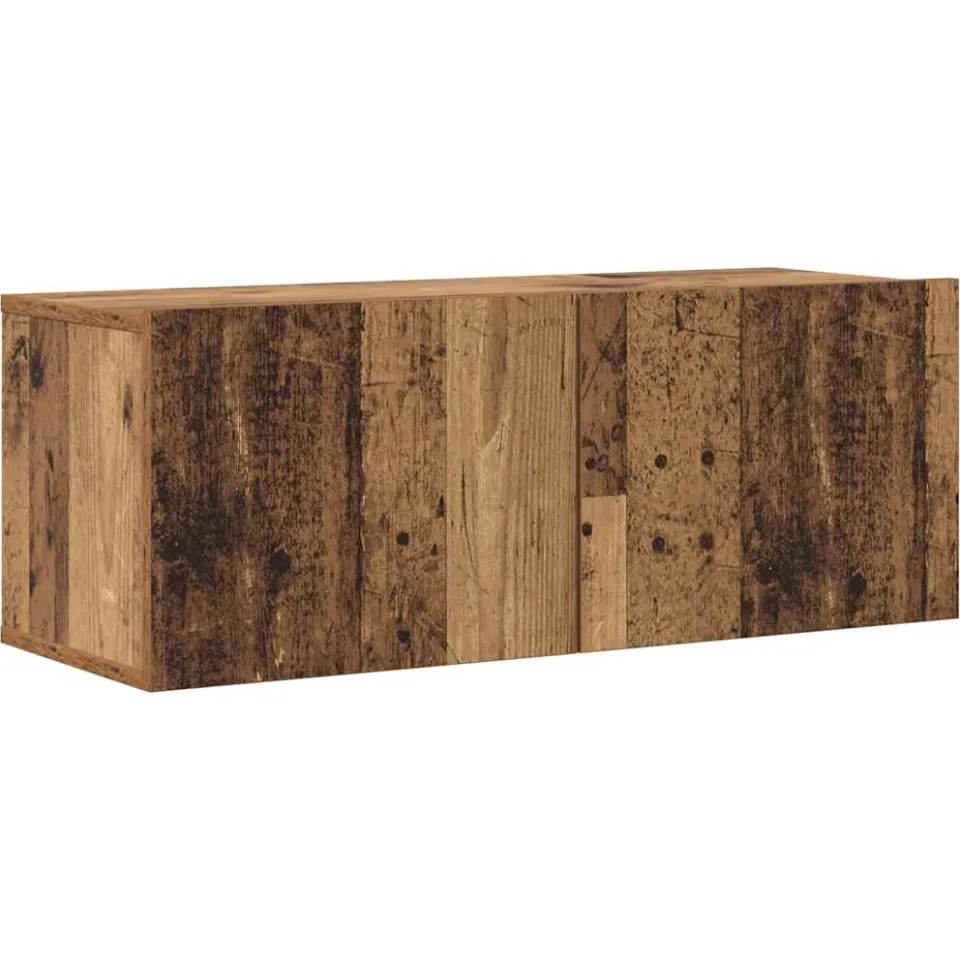 vidaXL Tv-wandkasten 6 st bewerkt hout oud houtkleurig Bruin