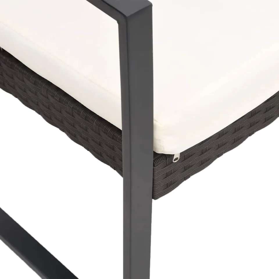 vidaXL 5-delige Tuinset met kussens polypropeen rattan bruin, foto 4