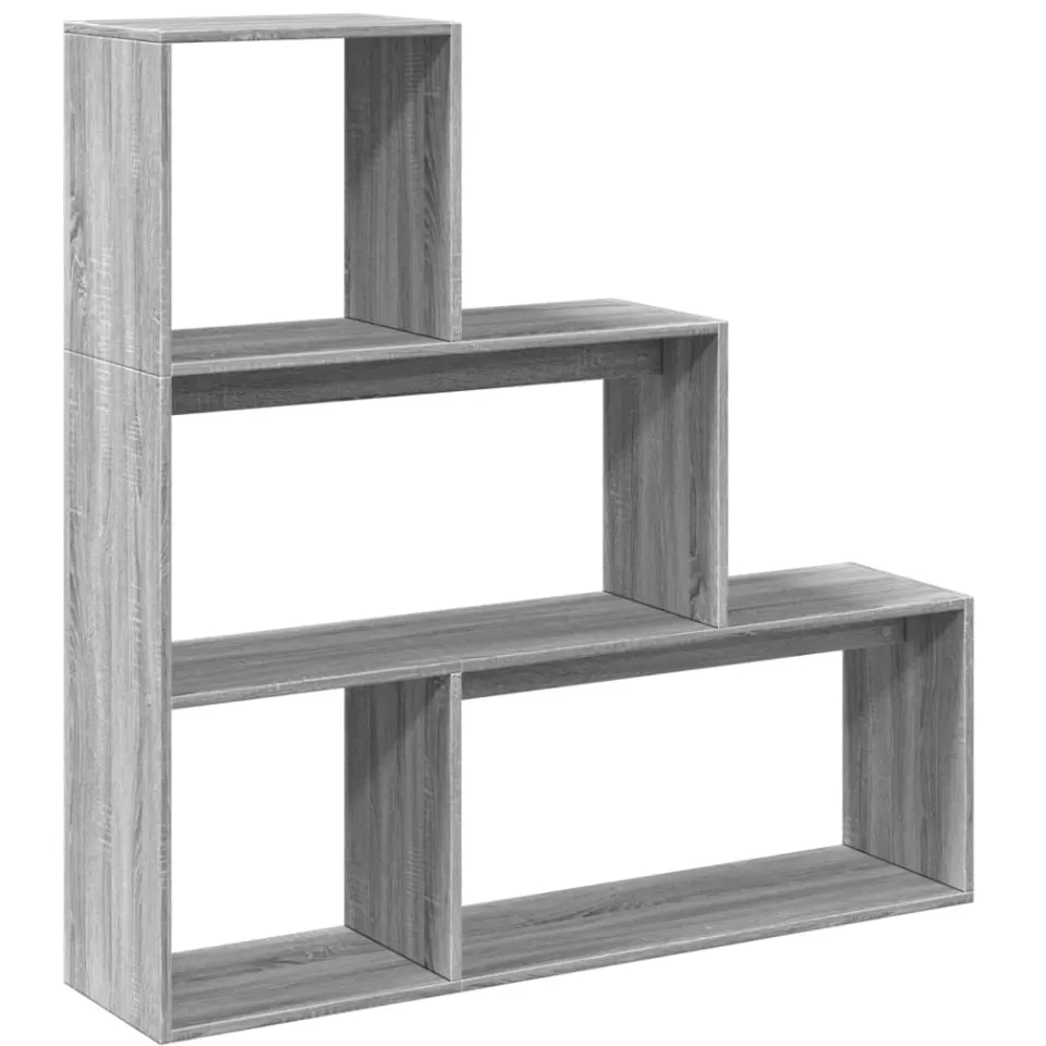 vidaXL Kamerscherm / boekenkast 123x29x123 cm hout grijs sonoma, foto 3