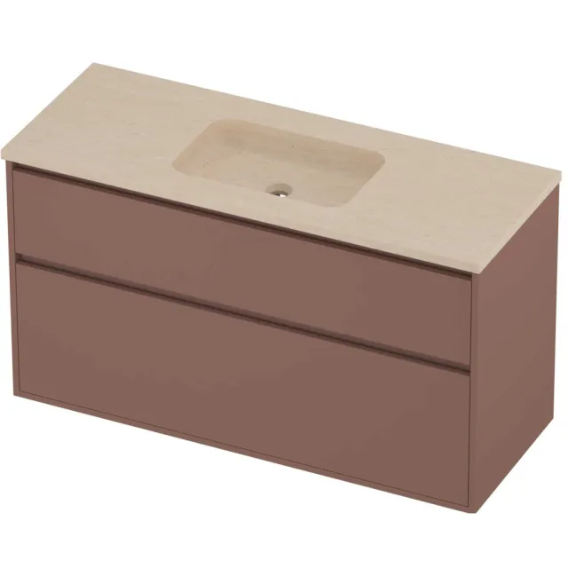 Proline Rollo Badmeubelset Hardsteen Elegant Midden 120x46x67 cm Sand Stone Beauty Blush Rosé Goud