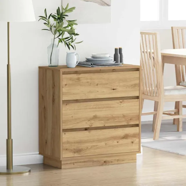 vidaXL Nachtkastje Artisan Eiken 71 x 34,5 x 75 cm Bewerkt hout, foto 2