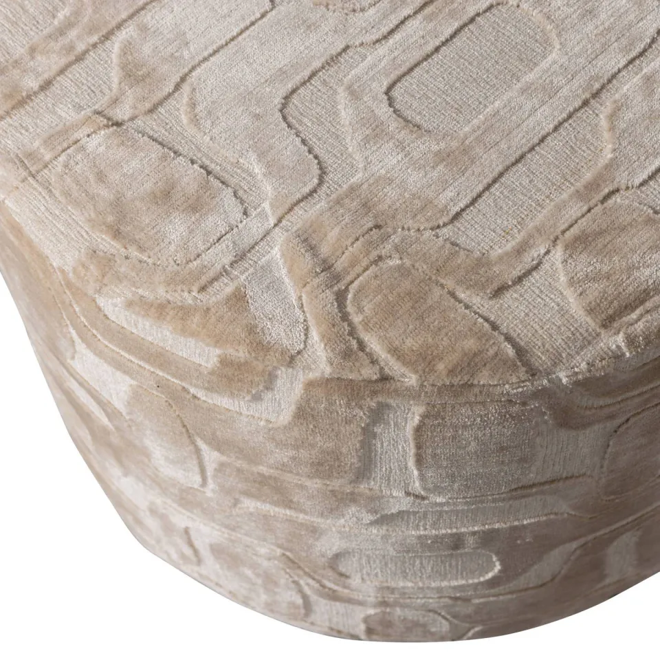 WOOOD Yago Poef - Polyester - Naturel - 43x60x60, foto 3