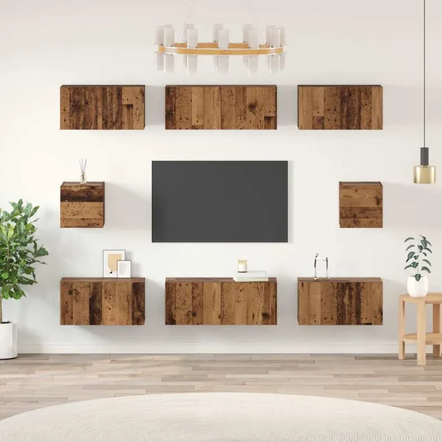 vidaXL Tv-meubelset 8 st 80 x 30 x 30 cm Oud Hout Bruin