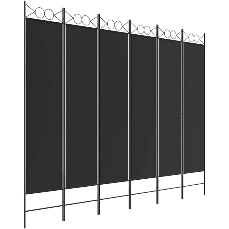 vidaXL Kamerscherm met 6 panelen 240x200 cm stof zwart, foto 4