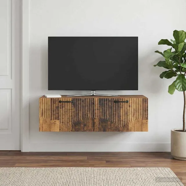 vidaXL Wandbeugel TV-kast Oud hout 98 x 41 x 30 cm Bewerkt hout bruin, foto 2