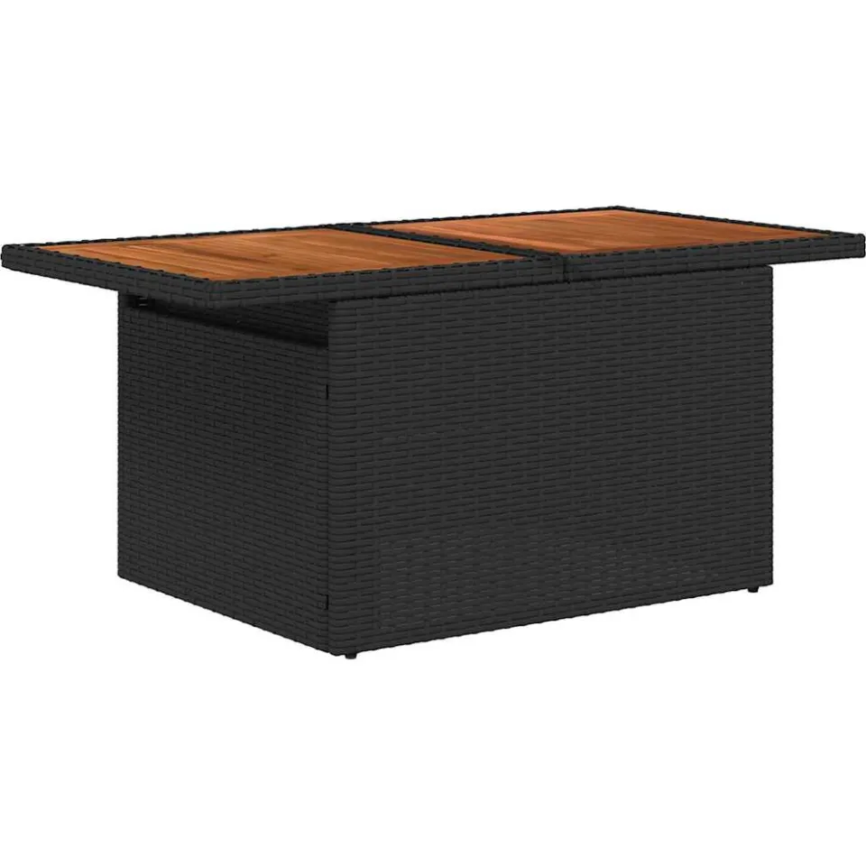 vidaXL Tuin Sofa Set 9 st Zwart Poly riet, foto 4