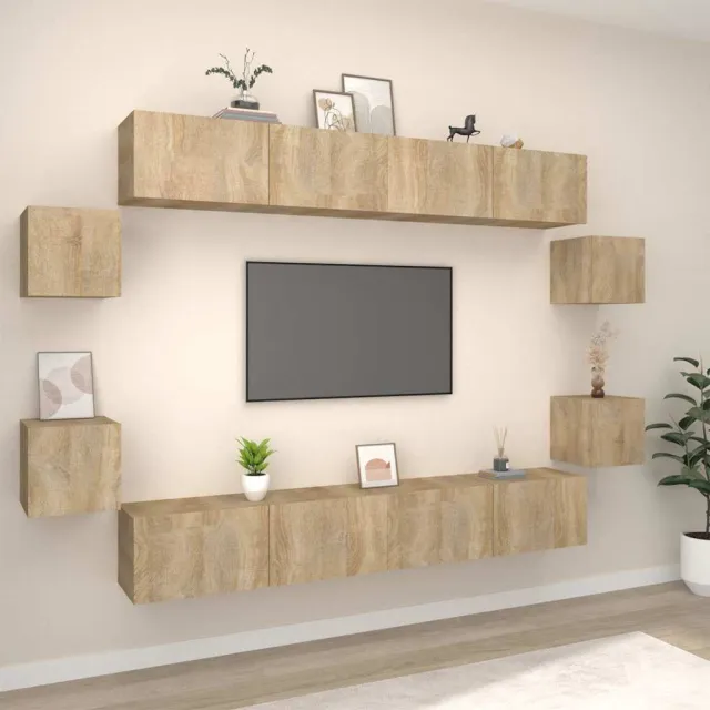 vidaXL 8-delige Tv-meubelset bewerkt hout sonoma eikenkleurig, foto 2