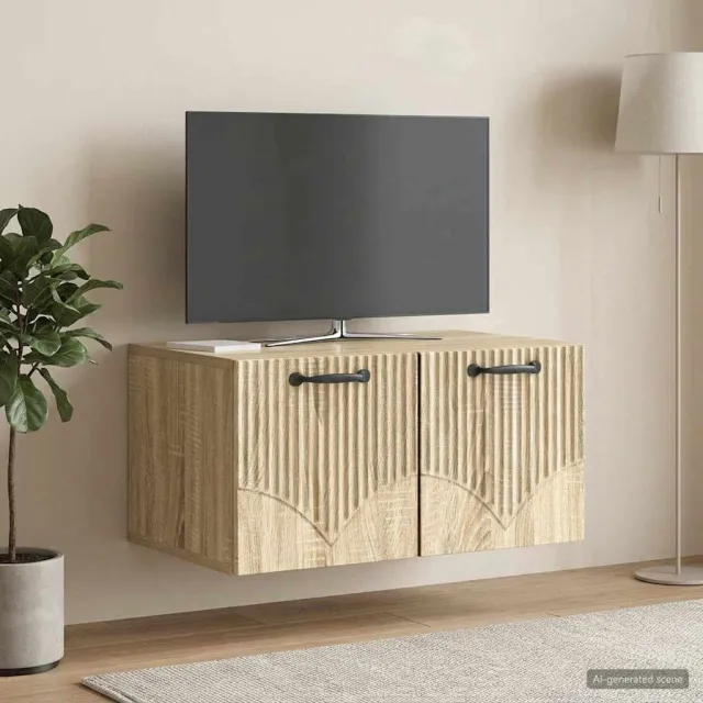 vidaXL Wandbeugel TV-kast Sonoma Eiken 59,5 x 41 x 30 cm Bewerkt hout, foto 2