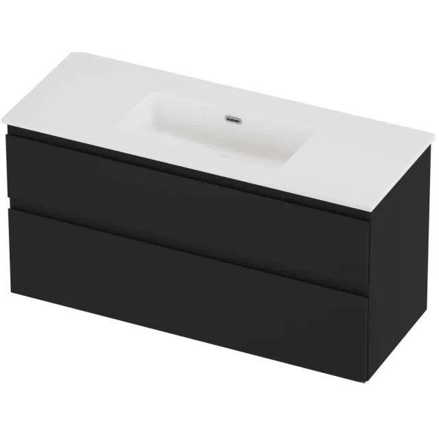 Proline Tribute Badmeubelset Porselein Elegant Enkel 120x46x62 cm Mat White Mat Zwart
