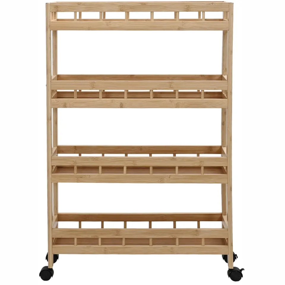 vidaXL Keukentrolley met Wielen Naturel 60 x 18 x 97 cm Bamboe, foto 4