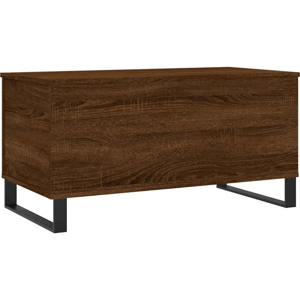 vidaXL Salontafel 90x44,5x45 cm bewerkt hout bruin eikenkleur