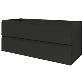 AquaVive - Praxis Eigen Merk Aquazuro Wastafelonderkast Napoli 120cm - Zwart Mat - Met 2 Lades