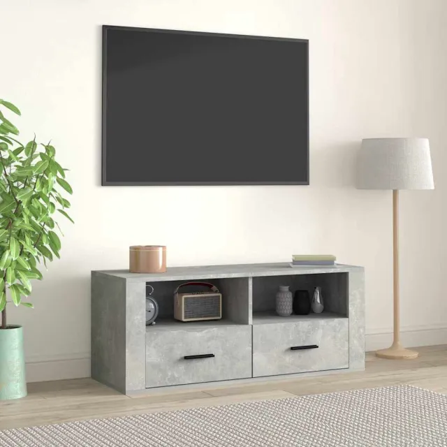 vidaXL Tv-meubel 100x35x40 cm bewerkt hout betongrijs grijs, foto 2