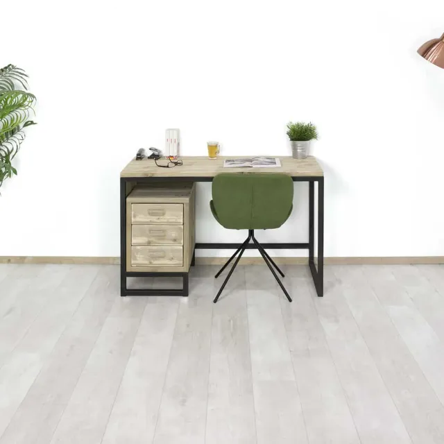 Steigerhouten bureau Odem met ladeblok