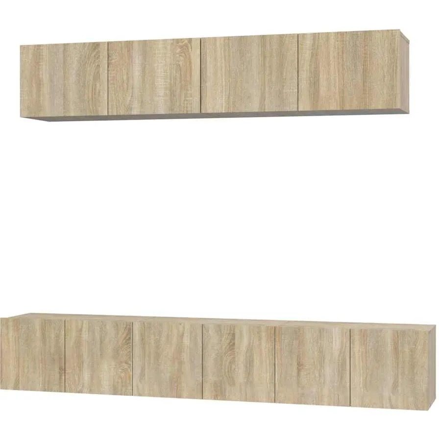 vidaXL 5-delige Tv-meubelset bewerkt hout sonoma eikenkleurig Bruin