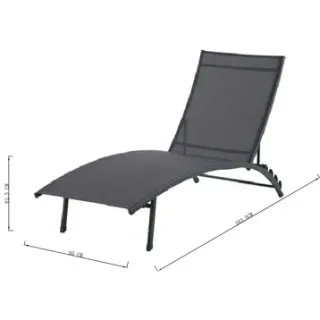Central Park - Praxis Eigen Merk Central Park Ligbed Pisa Aluminium Antraciet 183,5x65x61,5cm, foto 4