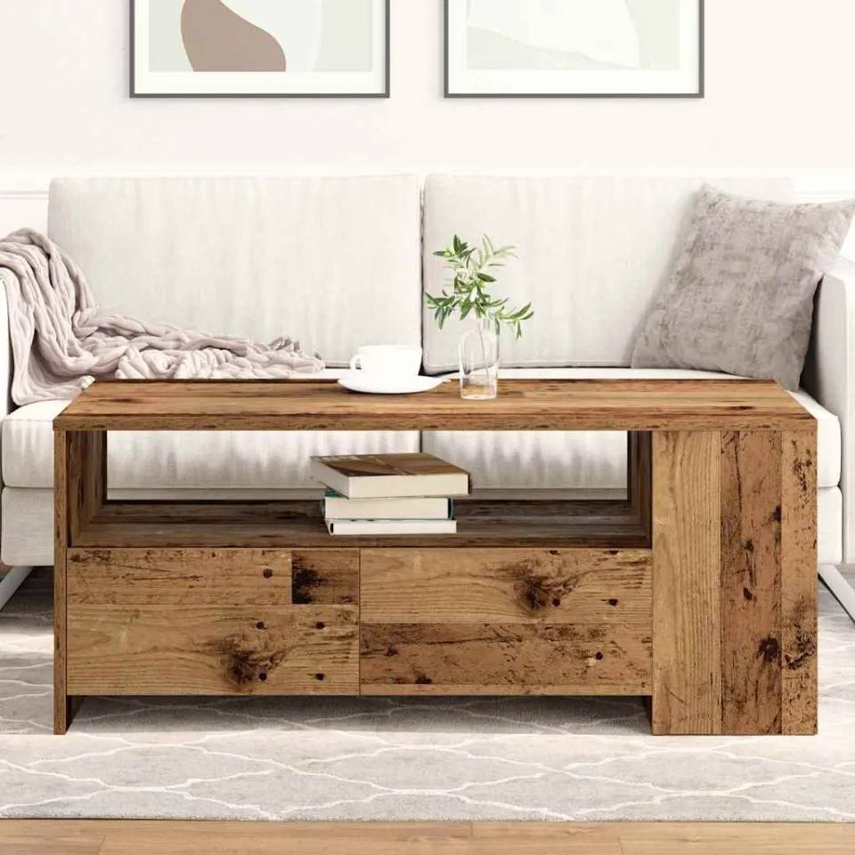 vidaXL Salontafel Oud Hout 102 x 55 x 43,5 cm Bewerkt hout bruin, foto 4