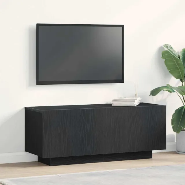 vidaXL TV-kast 100 x 35 x 40 cm Zwart Eiken Bewerkt hout