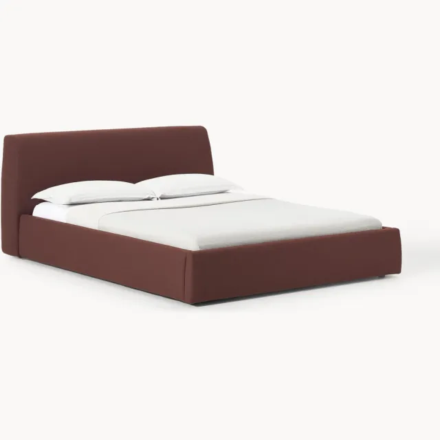 Westwing Collection Gestoffeerd bed Cloud Wijnrood