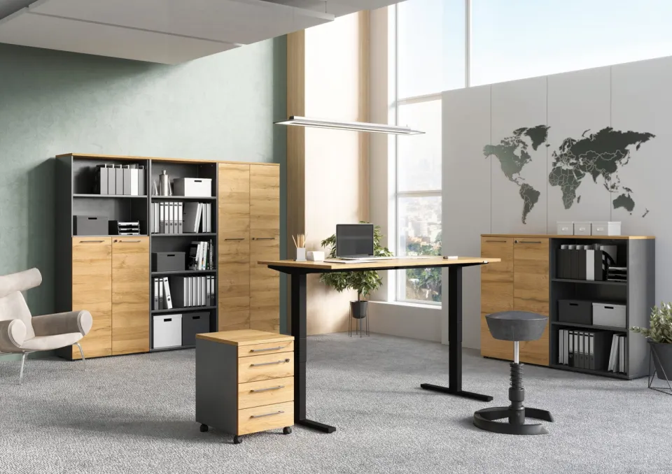 Elektrisch Bureau Ergonoma Eiken 160 CM, foto 2