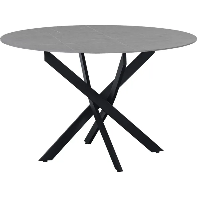 Dimehouse Eettafel Vivian marmerlook grijs 120 x 120 x 76 cm - Marmer - Modern - Rond